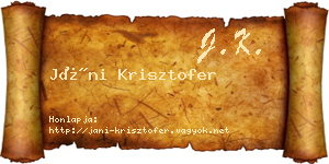 Jáni Krisztofer névjegykártya