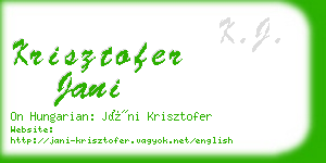 krisztofer jani business card